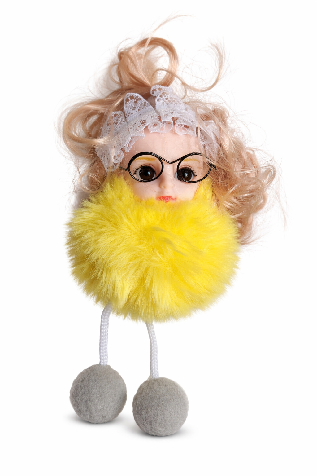Cute Doll Keychain (Pack of 2) | Fluffy Pom Pom Bag Charm