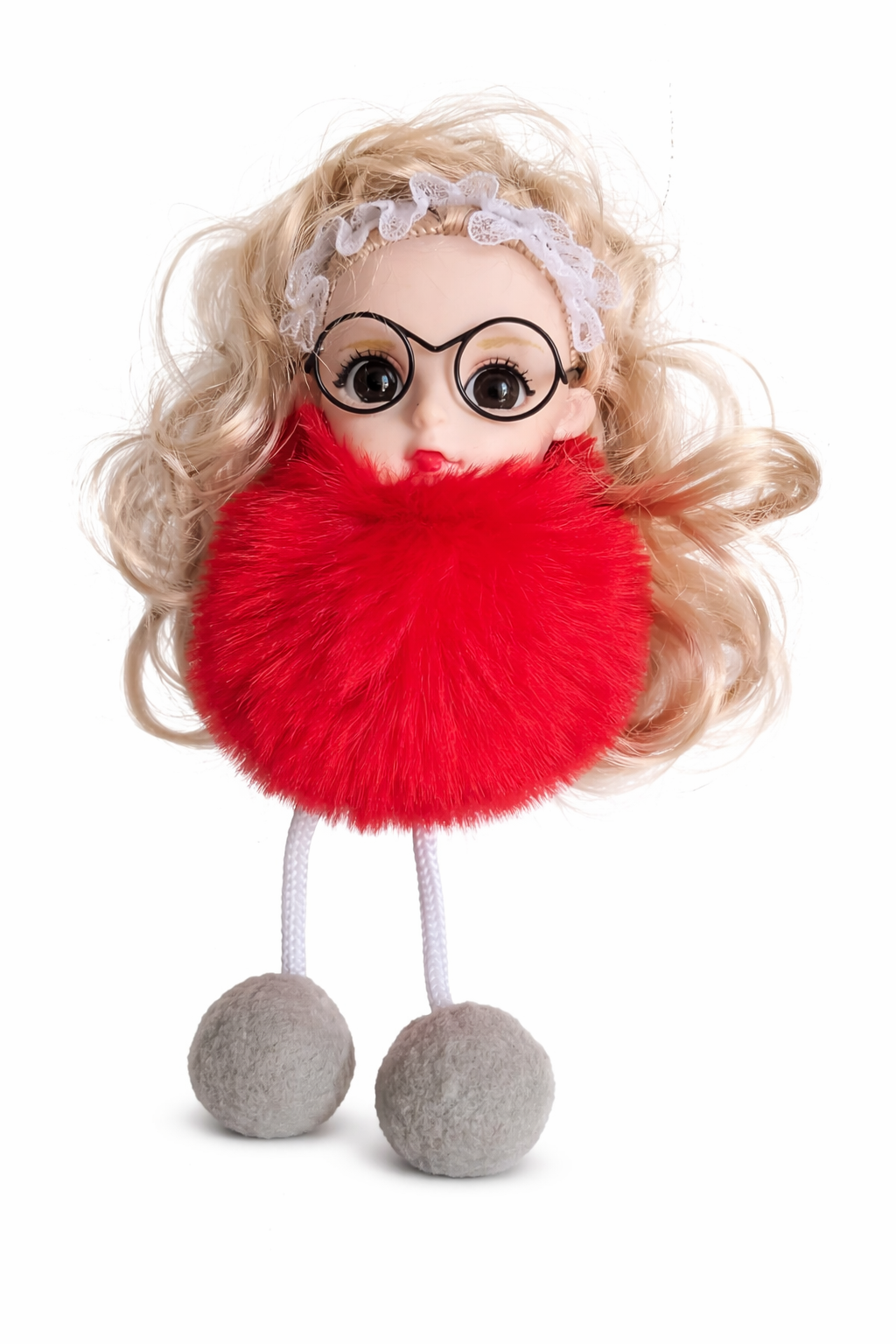 Cute Doll Keychain (Pack of 2) | Fluffy Pom Pom Bag Charm