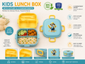 Kids Lunch Box with Cutlery | 3 Compartment BPA Free Food Grade Lunch Box for School