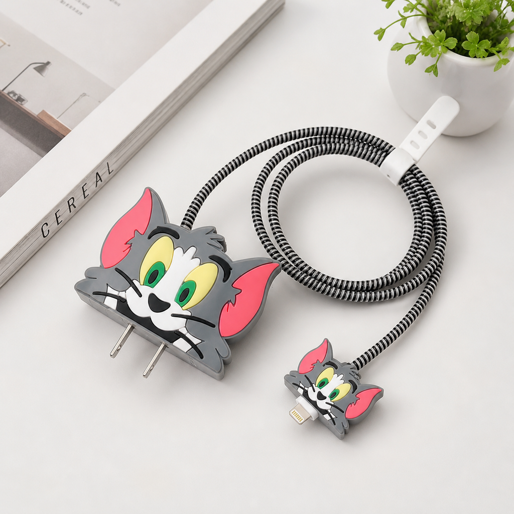 3D Cute Cable Protector for iPhone (18W & 20W) | Silicone Anti-Break Charger Saver