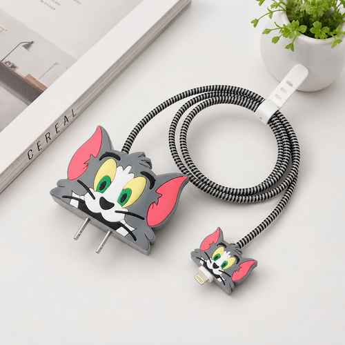 3D Cute Cable Protector for iPhone (18W & 20W) | Silicone Anti-Break Charger Saver